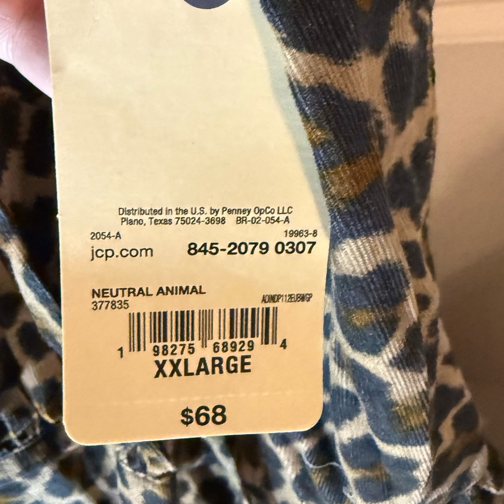 St. John’s Bay Leopard Corduroy Shirt Dress XXL NWT - Picture 5 of 7